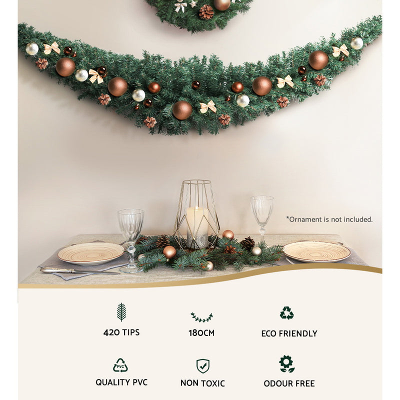 1.8m Christmas Garland Green
