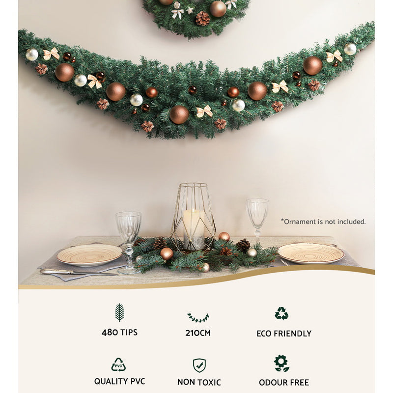 2.1m Christmas Garland Green