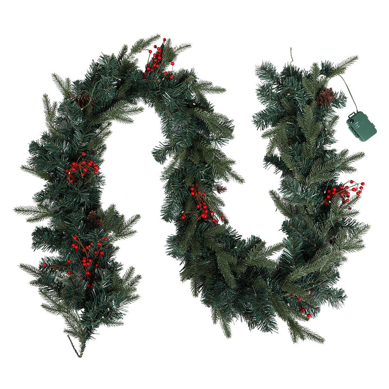 2.4m Christmas Garland with LED Lights