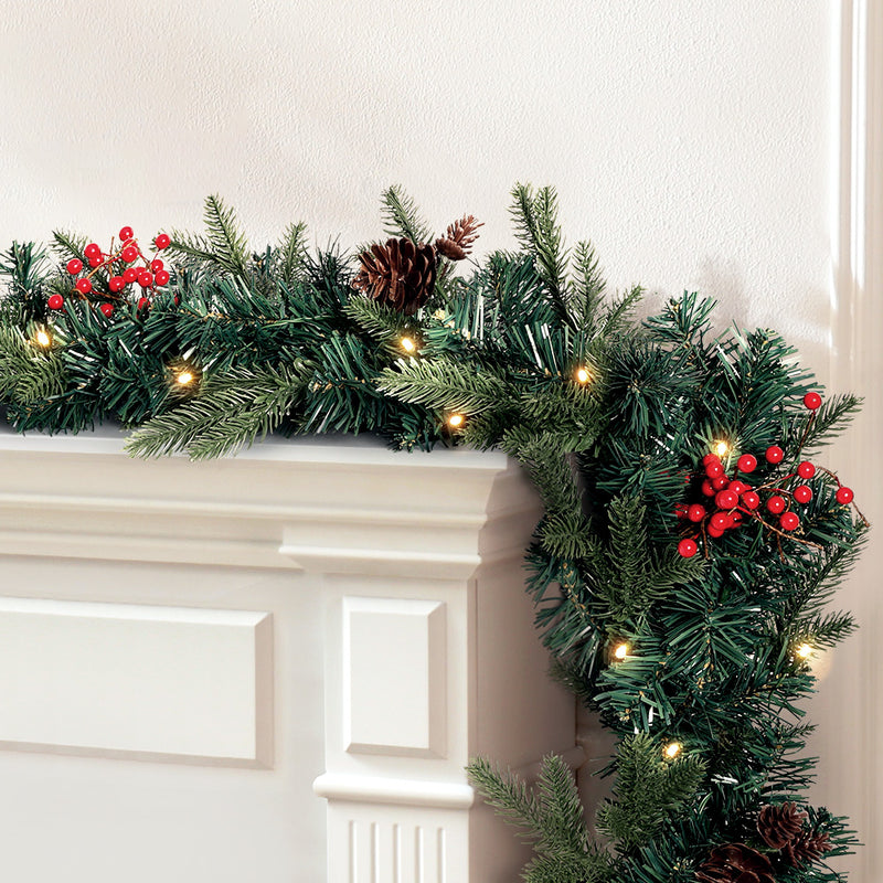 2.4m Christmas Garland with LED Lights