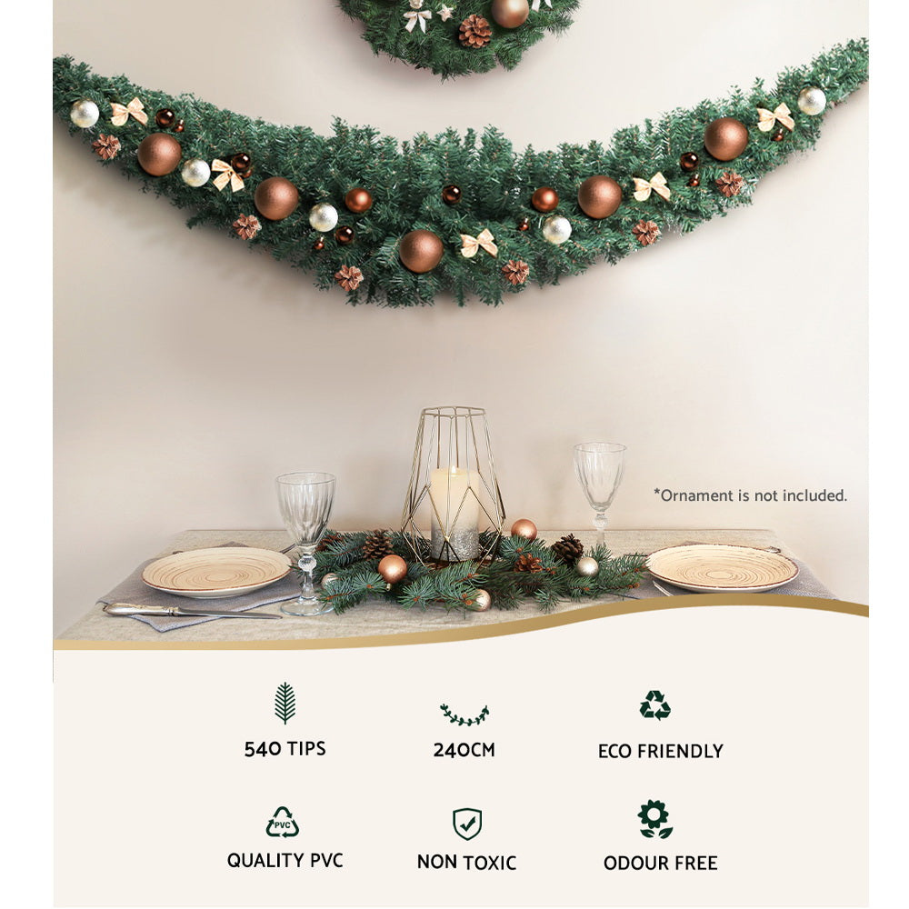 2.4m Christmas Garland Green