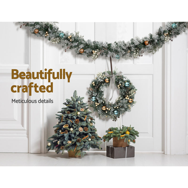 2.7m Christmas Garland with LED Lights Snowy