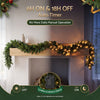 2.7M Pre-Lit Christmas Garland – 200 Tips & LED Lights