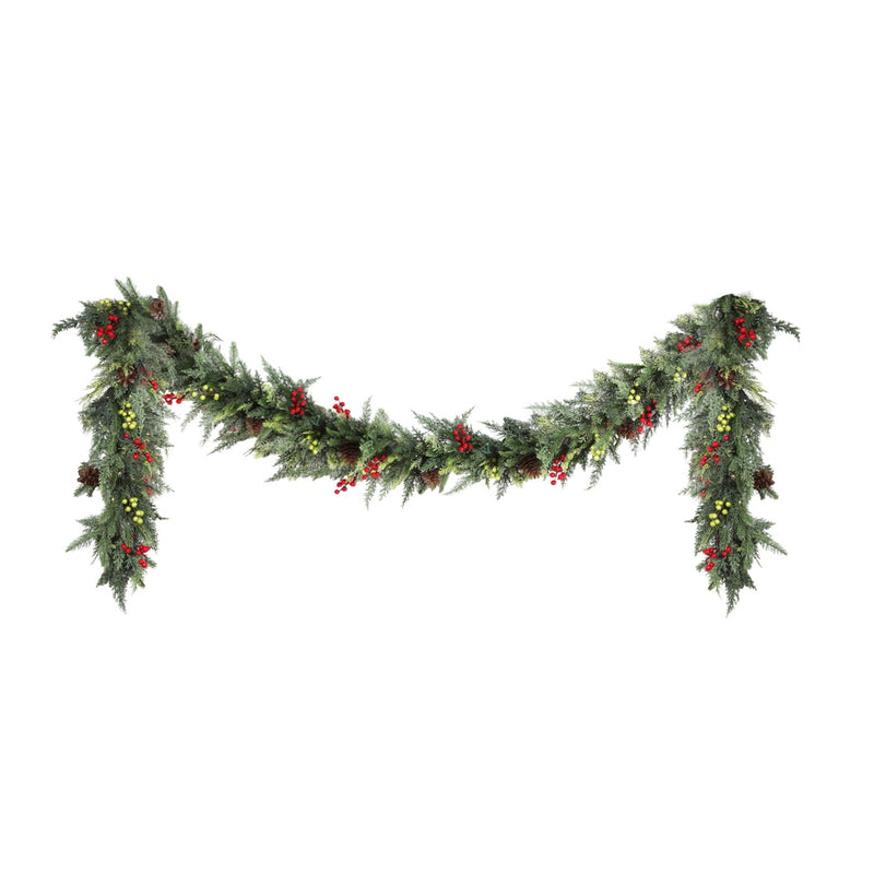 3M Christmas Garland Pre-lit LED with Pine Cones Green