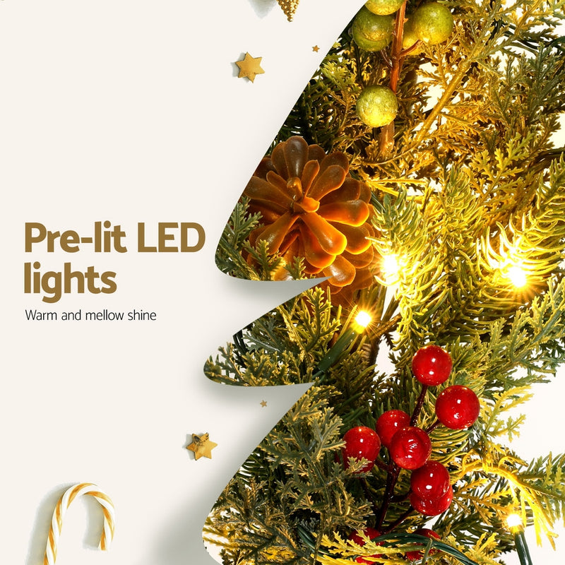 3M Christmas Garland Pre-lit LED with Pine Cones Green