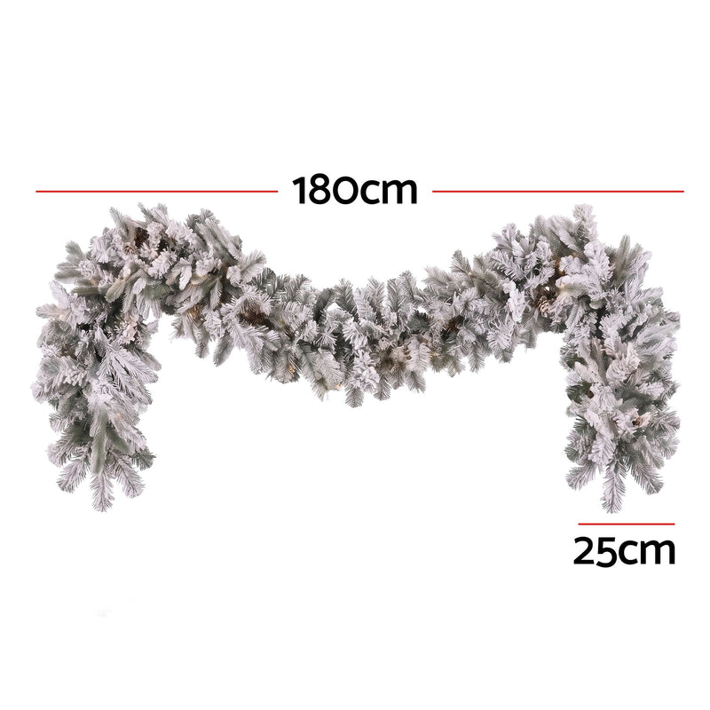 1.8M Pre-Lit Christmas Garland with Frosted Tips