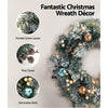 2.7m Christmas Garland with Wreath Set LED Lights
