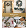 2.7m Christmas Garland with Wreath Set LED Lights