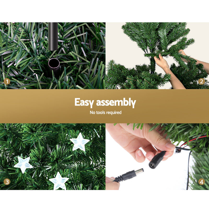 1.8m LED Optic Fibre Christmas Tree – Multi Colour