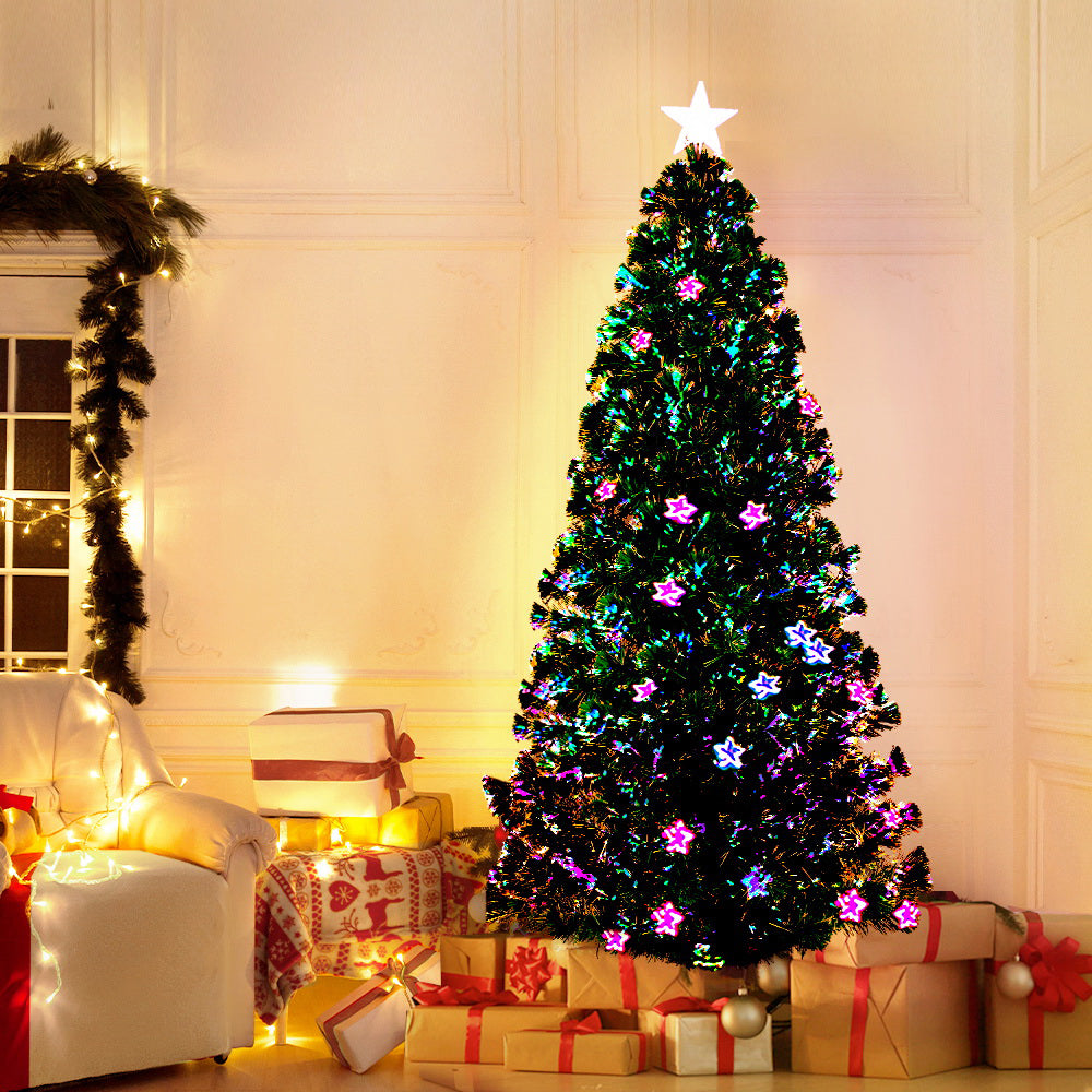1.8m LED Optic Fibre Christmas Tree – Multi Colour