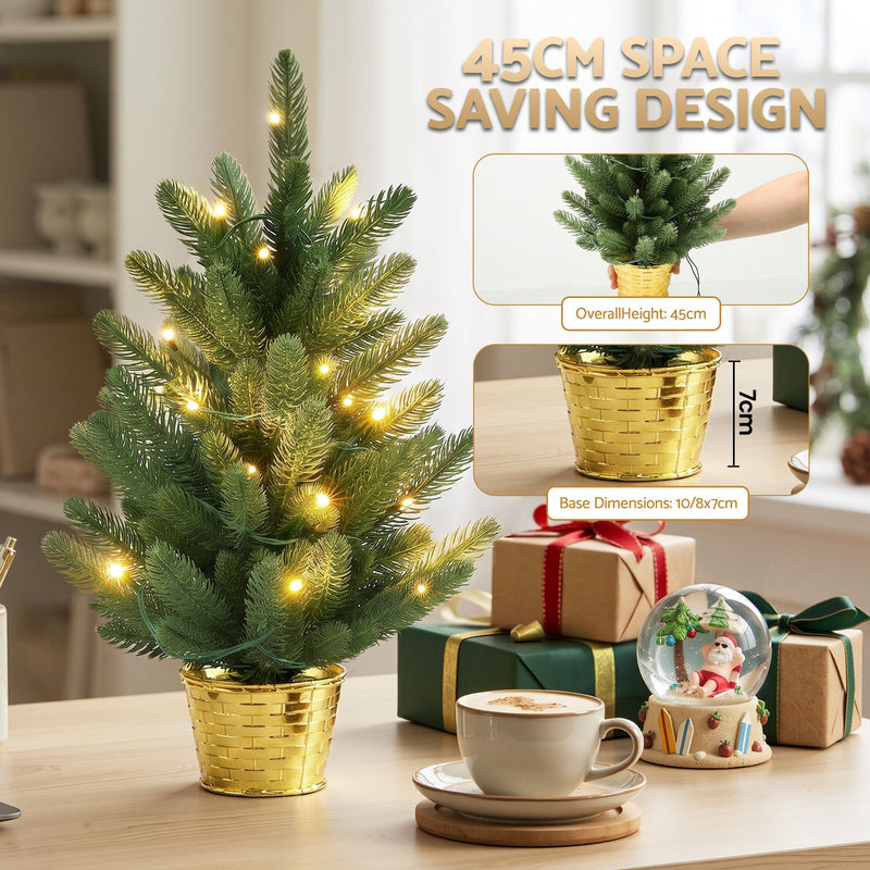 45cm Mini Christmas Tree with Warm Lights