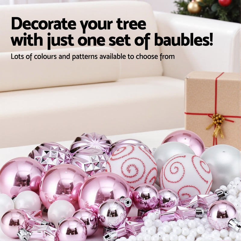 33pcs Christmas Tree Bauble Ornament Set Pink