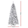 Christmas Tree 2.1m Flocking Pencil Tree LED Xmas 860 Tips White