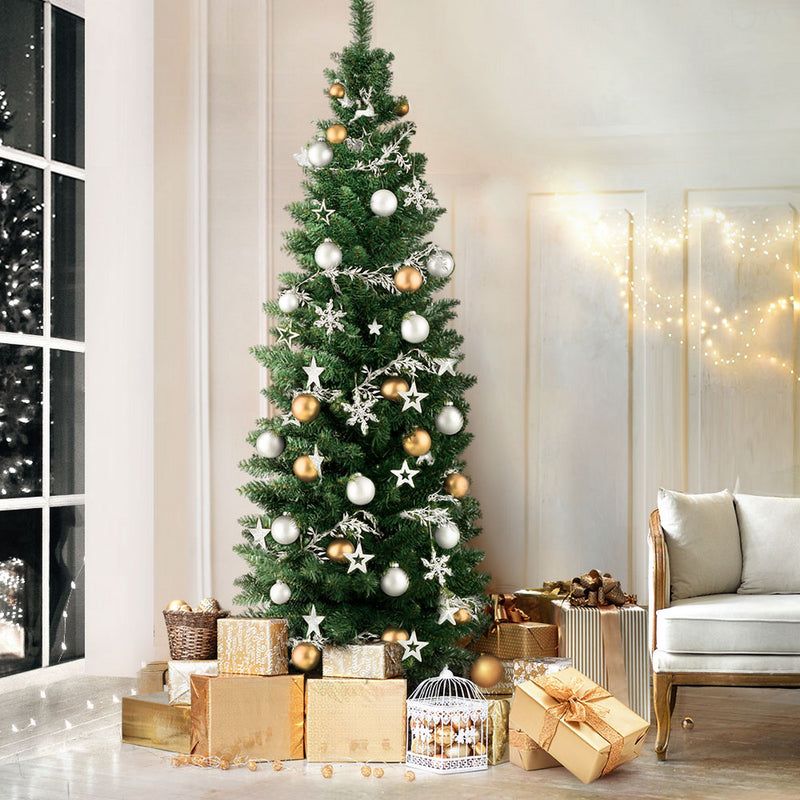 1.8m Slim Green Christmas Tree – 300 Tips