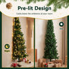 1.8m Pre-Lit Slim Christmas Tree