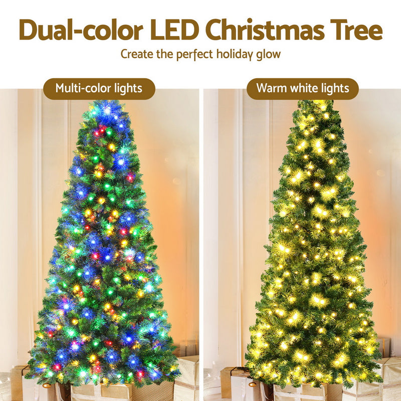 1.8m Pre-Lit Christmas Tree – 200 Multicolour LEDs
