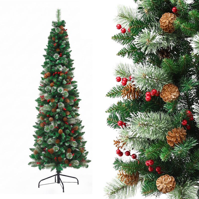 2.1m Slim Pine Cone Christmas Tree