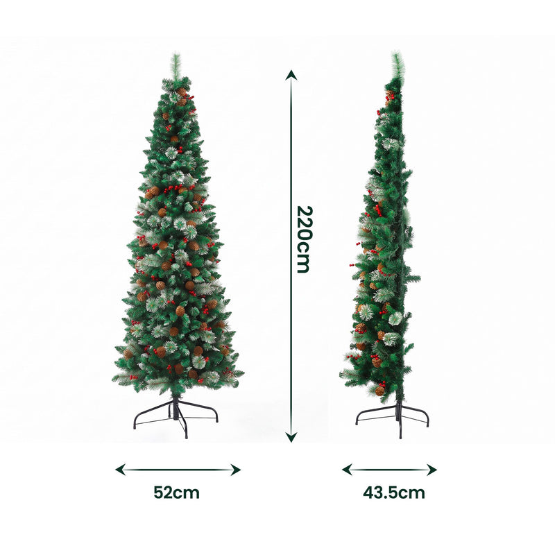 2.1m Slim Pine Cone Christmas Tree