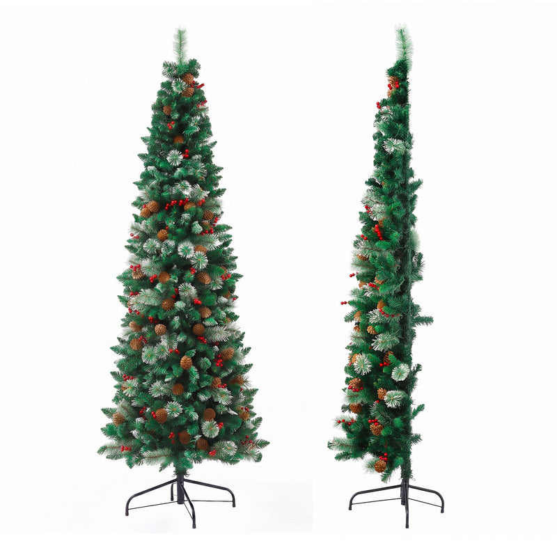 2.1m Slim Pine Cone Christmas Tree