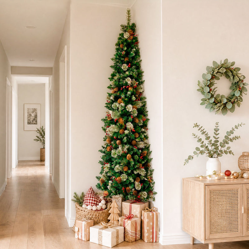 2.1m Slim Pine Cone Christmas Tree