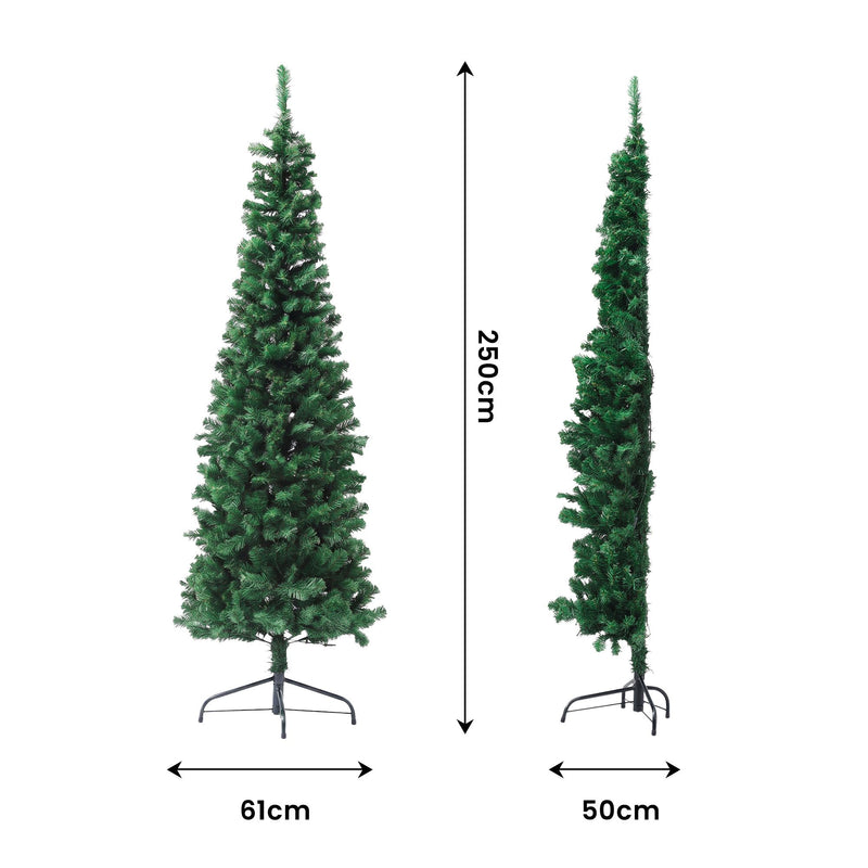 2.4m Pre-Lit Slim Pencil Christmas Tree