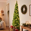 2.4m Pre-Lit Slim Pencil Christmas Tree