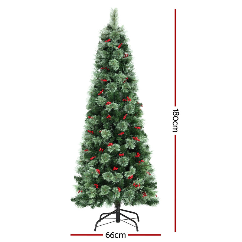 Christmas Tree 1.8M LED Red Barries