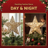 3D Christmas Tree Topper Star – 20 Warm LEDs Gold