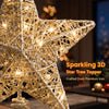 3D Christmas Tree Topper Star – 20 Warm LEDs Gold