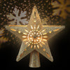 Christmas Tree Topper – Glitter Gold Snowflake Projector Star