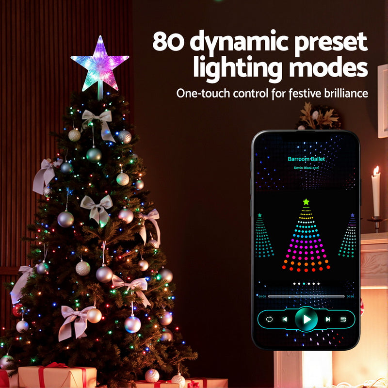 Christmas Tree Topper Star RGB LED 80 Modes APP Control