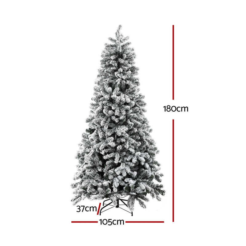 Christmas Tree 1.8m Snow Flocked LED 8 Light Modes