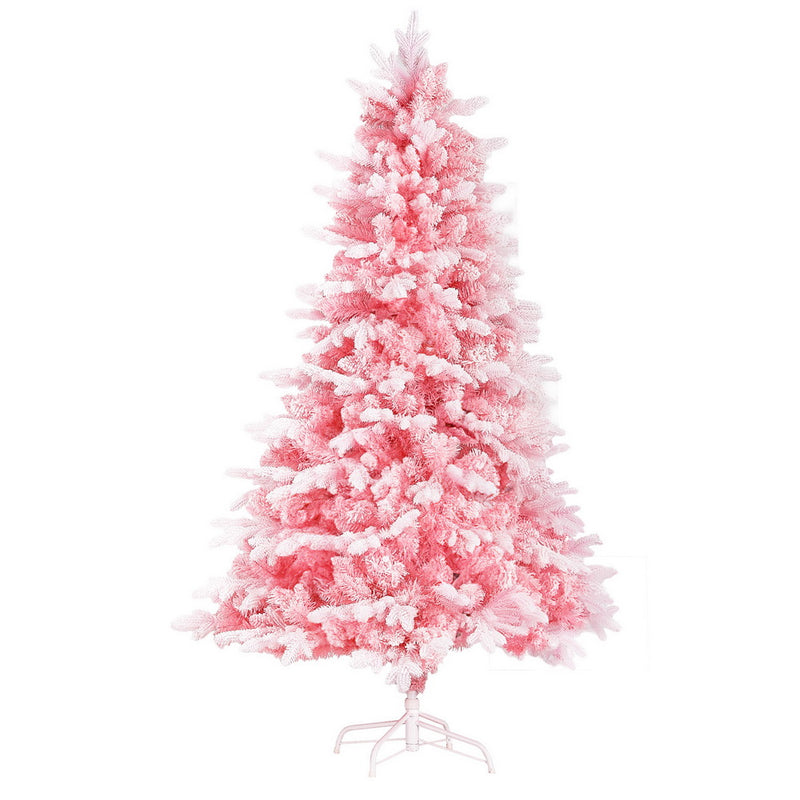 1.8m Pink Snow-Flocked Christmas Tree – 810 Tips