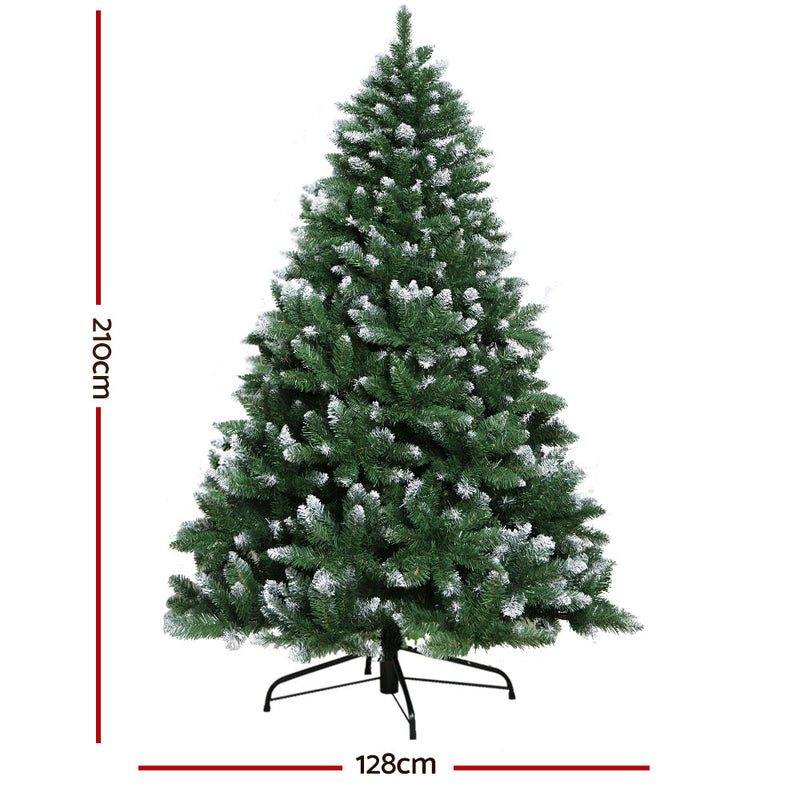 2.1m Snow-Frosted Fir Christmas Tree – 905 Tips