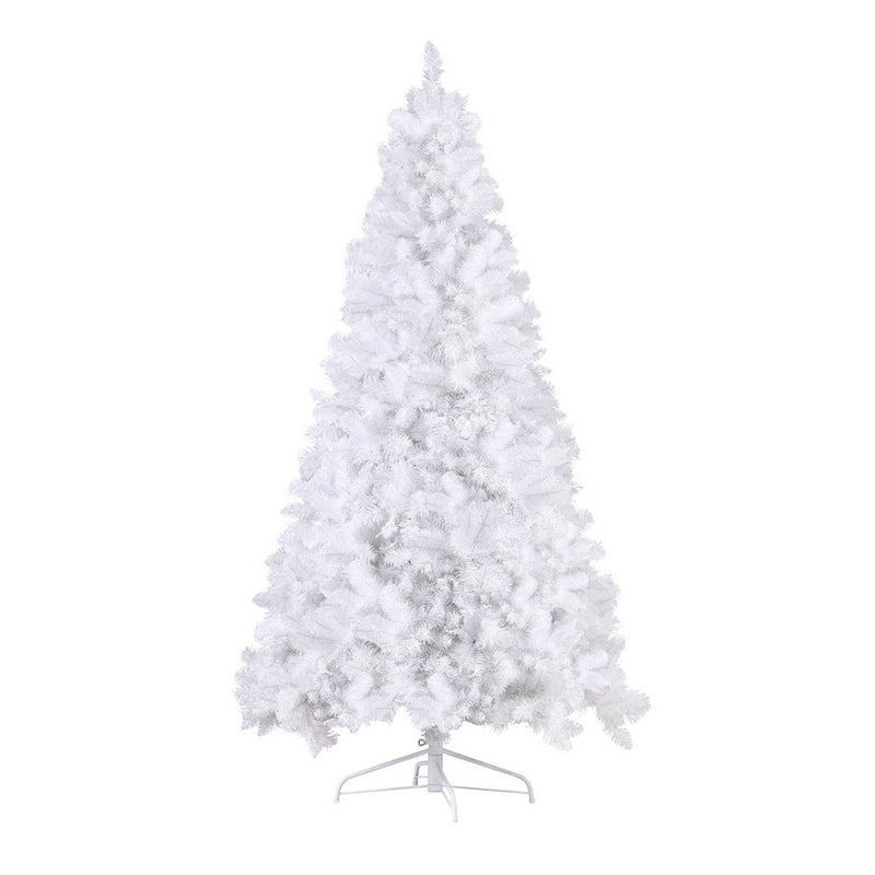2.1m White Pre-Lit Christmas Tree – 500 Warm LEDs