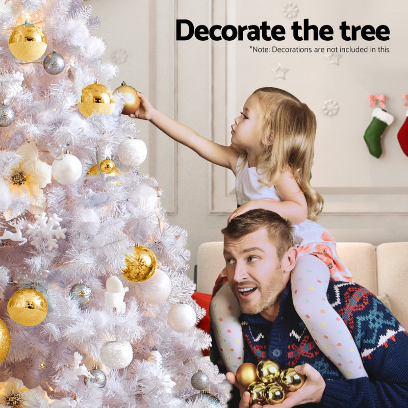 2.1m White Pre-Lit Christmas Tree – 500 Warm LEDs