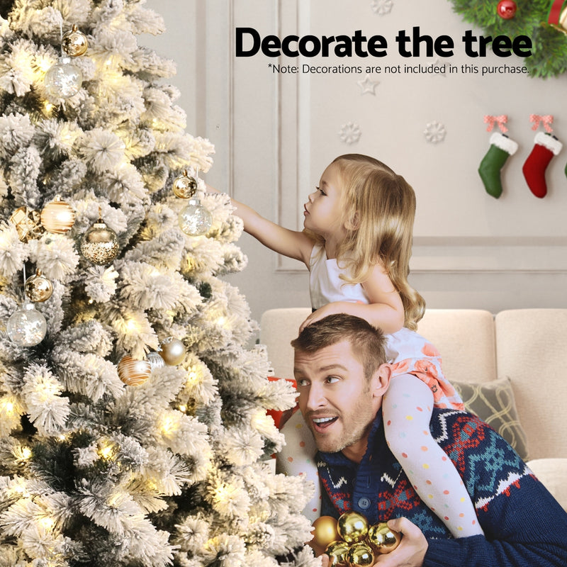 Christmas Tree 2.1m Snow Flocked LED 8 Light Modes