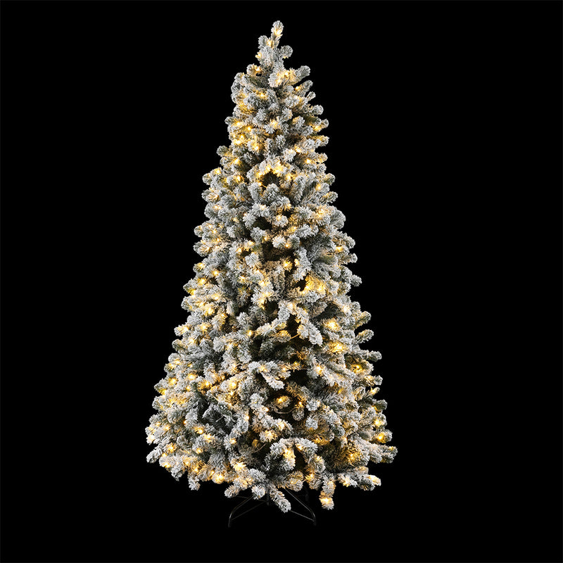 2.1m Snow-Flocked Christmas Tree – 500 Warm White LEDs