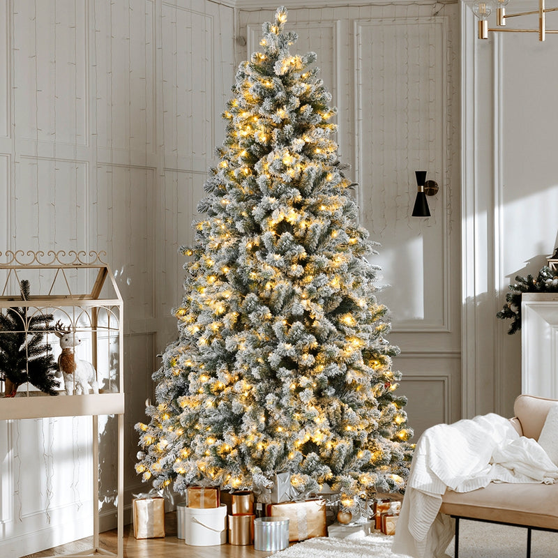 2.1m Snow-Flocked Christmas Tree – 500 Warm White LEDs