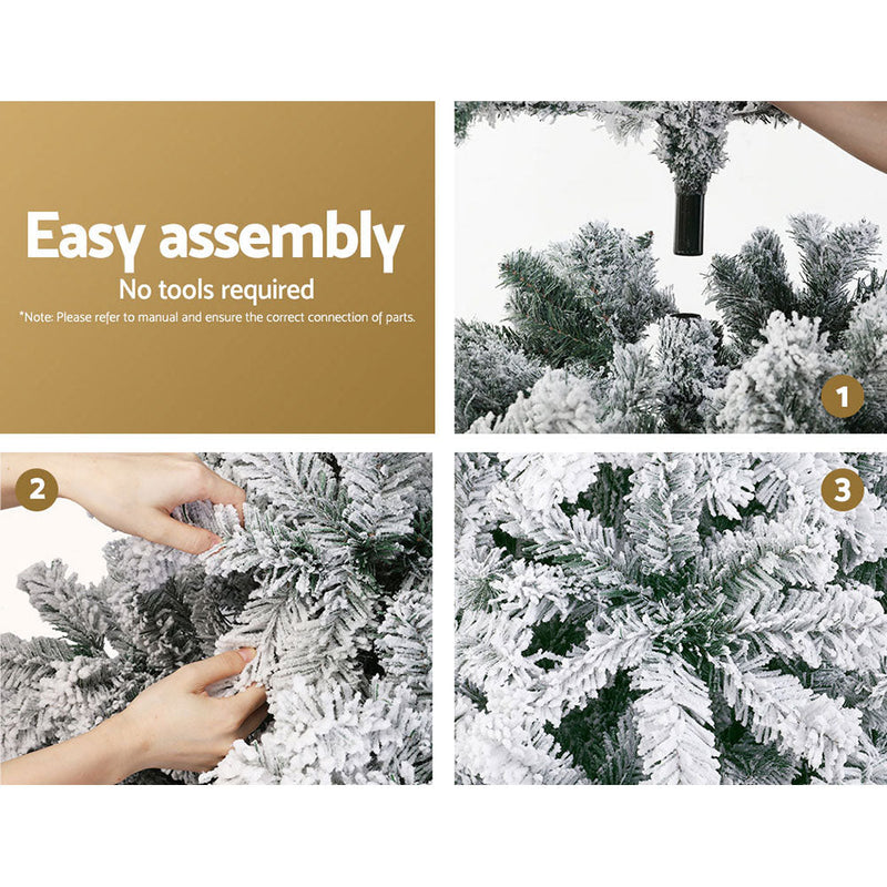 Christmas Tree 2.4m Snow Flocked 1165 Tips