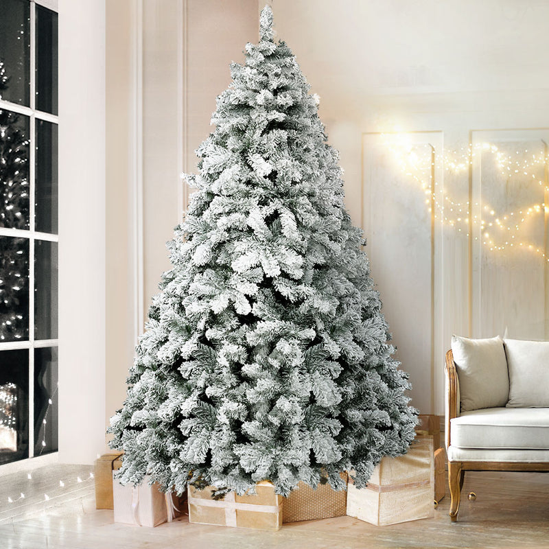 2.4m Snow Flocked Xmas Tree 1165 Tips