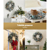 60cm Christmas Wreath with LED Lights Snowy Garland