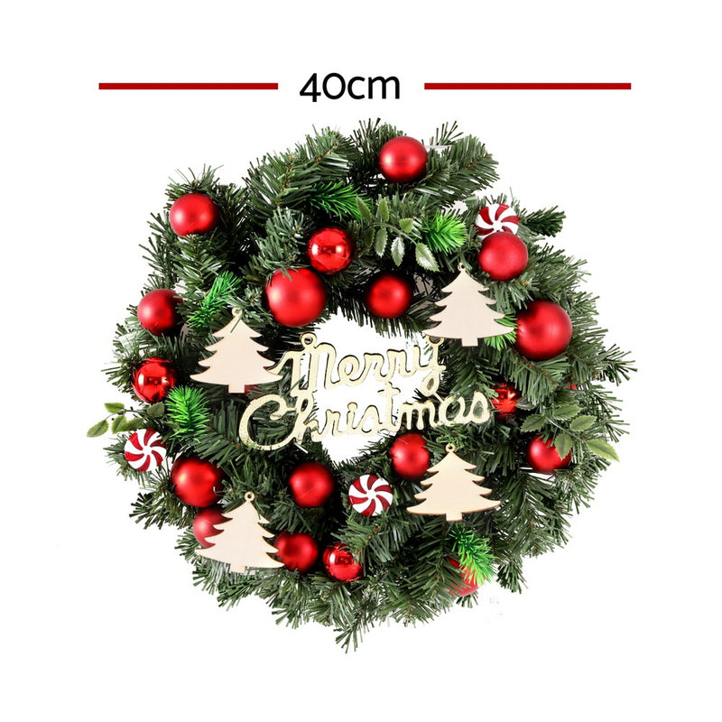 Christmas Wreath 40CM Garland With Baubles