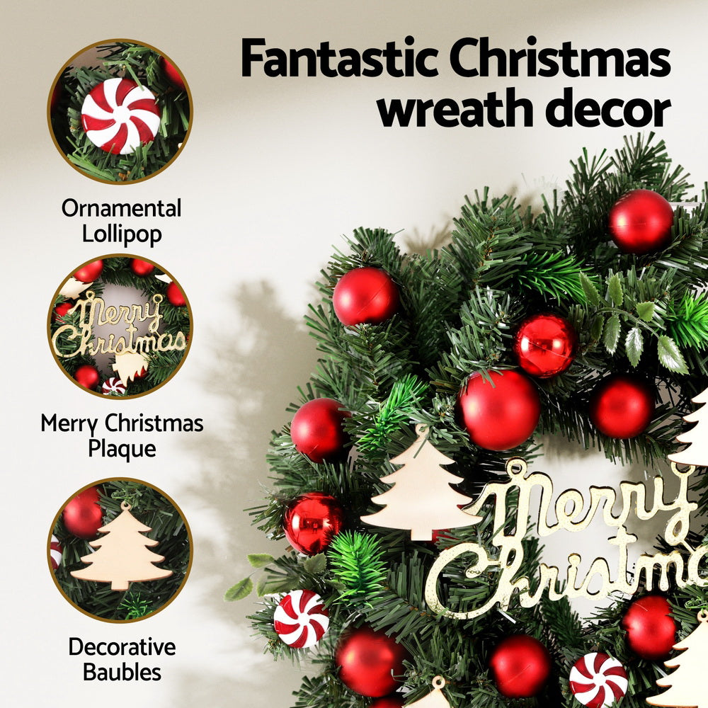 Christmas Wreath 40CM Garland With Baubles