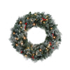 60cm Christmas Wreath LED Lights Snowy Berries Garland