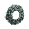 60cm Christmas Wreath LED Lights Snowy Berries Garland