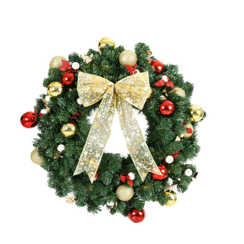 60CM LED Christmas Wreath with Berries & Garland Lights