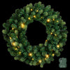 60cm Pre-Lit Christmas Wreath with Warm White LEDs