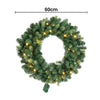 60cm Pre-Lit Christmas Wreath with Warm White LEDs