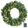 60cm Pre-Lit Christmas Wreath with Warm White LEDs